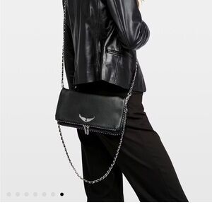 Zadig & Voltaire Black Crossbody Bag with Silver Accents